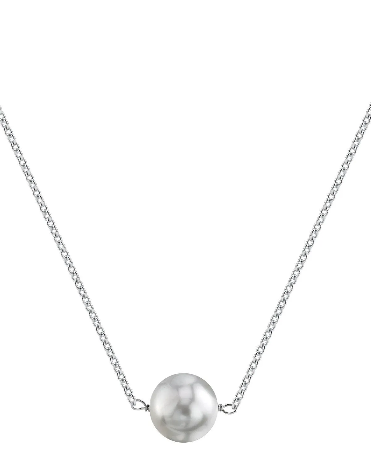 White South Sea Solitaire Pearl Floating Pendant